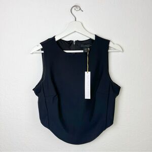 House of Harlow 1960 Black Sleeveless Crop Tank Top